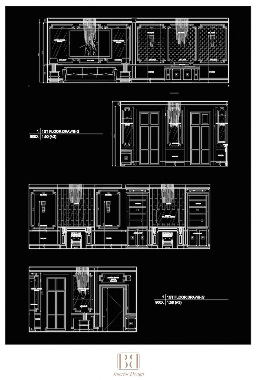 Luxury Belgravia Townhouse | Drawing room elevations | Interior Designers